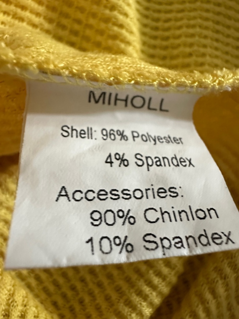 Miaoli Yellow Lace-Sleeve Waffle Women's Top - Picture 7 of 7